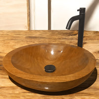 Handcrafted Solid Wood Vessel Basin