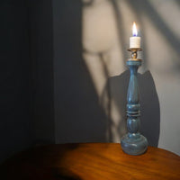 Vintage Blue Wooden | Candle Stand