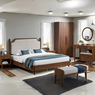 Modern Walnut Bedroom Set