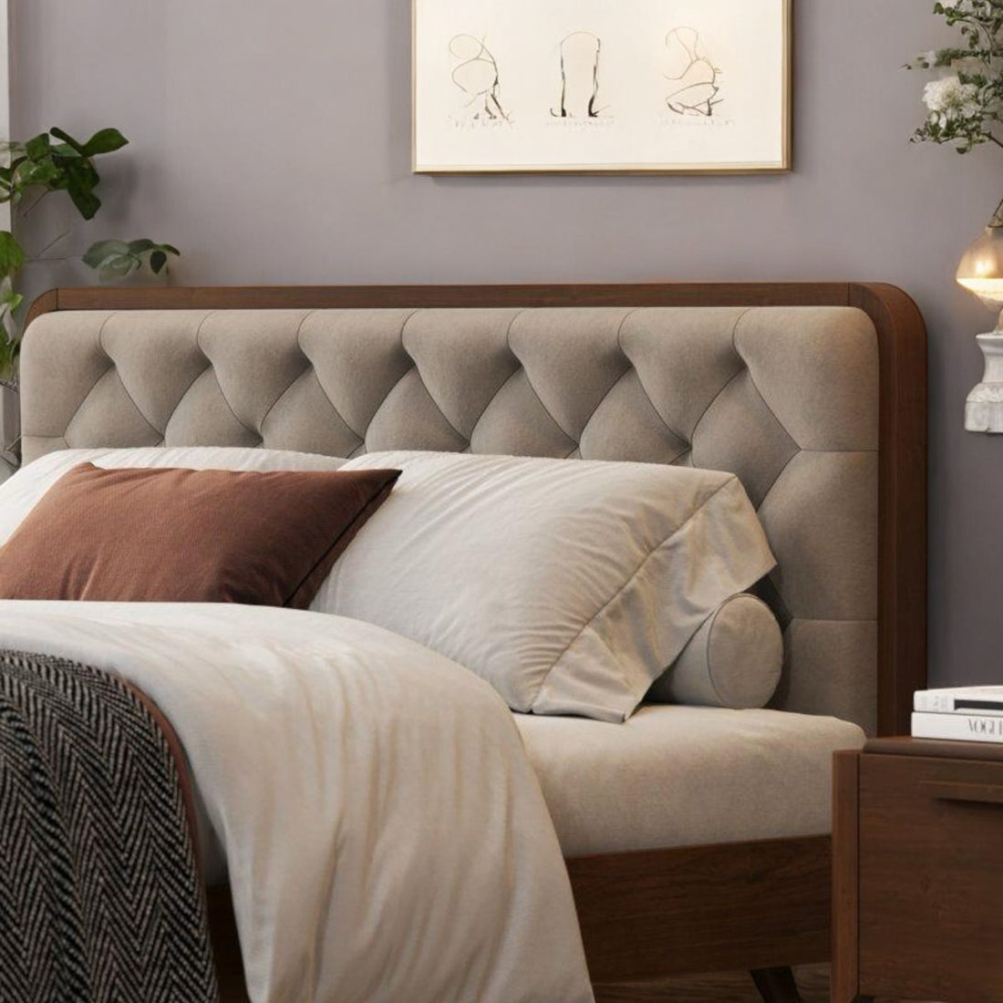 Oslo Tufted Wood Bed |