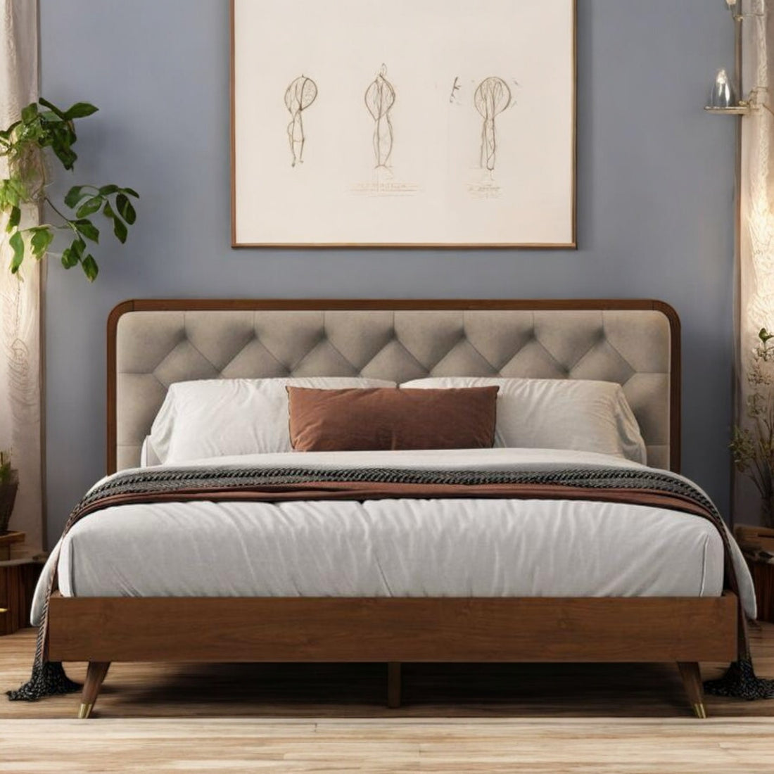 Oslo Tufted Wood Bed |