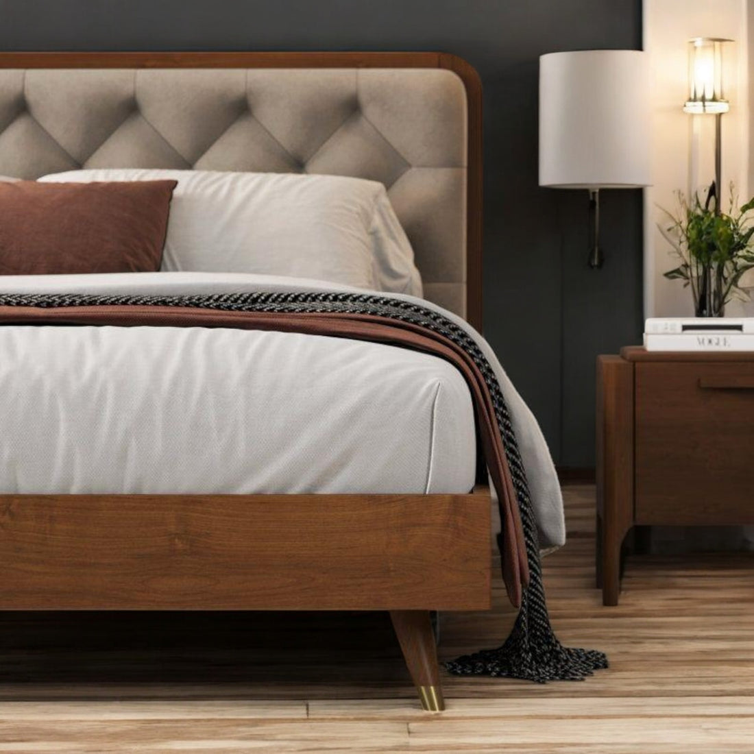Oslo Tufted Wood Bed |